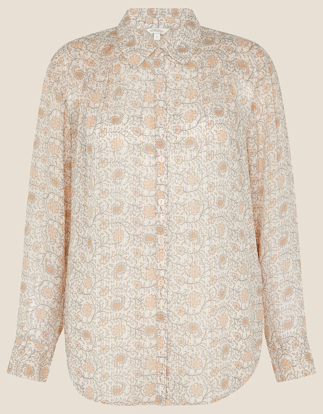 Tally Print Blouse with Sustainable Viscose, Natural (NEUTRAL), large