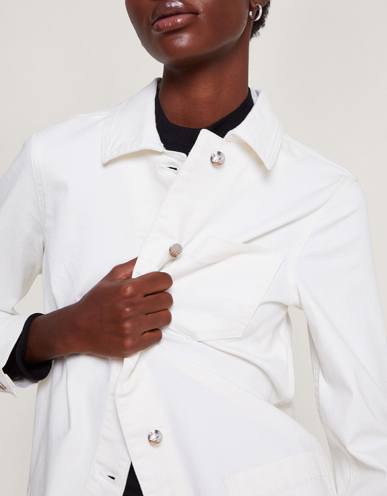 Mindy Longline Denim Jacket Natural