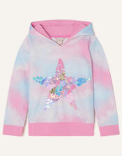 Tie Dye Star Hoodie, Pink (PINK), large