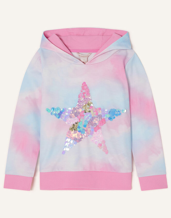 Tie Dye Star Hoodie, Pink (PINK), large
