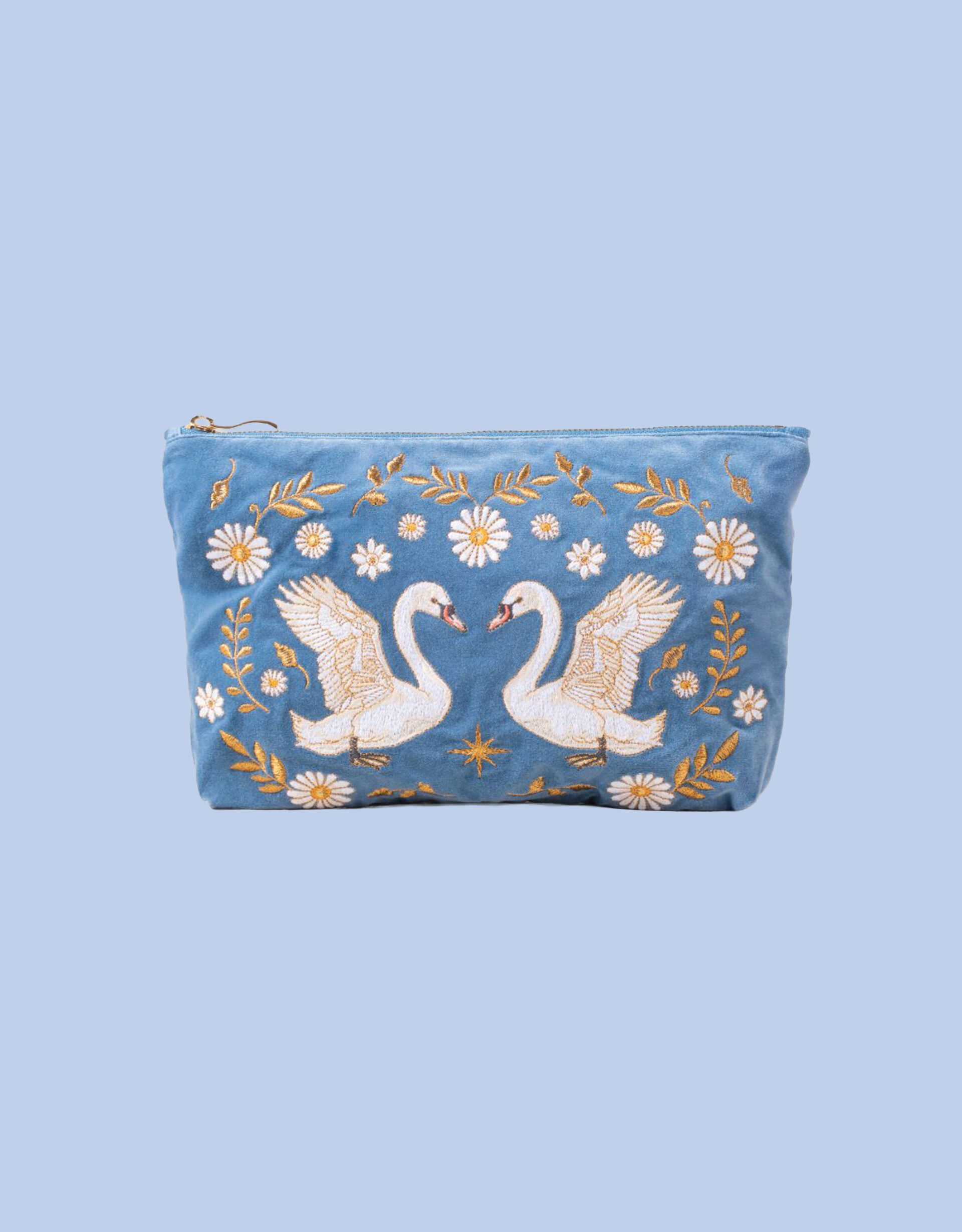 Elizabeth Scarlett Swan Garden Velvet Pouch