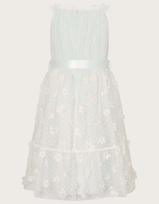 Polka Dot Daisy Tiered Dress, Blue (BLUE), large