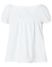 Peri Pom-Pom Top in Organic Cotton, Ivory (IVORY), large
