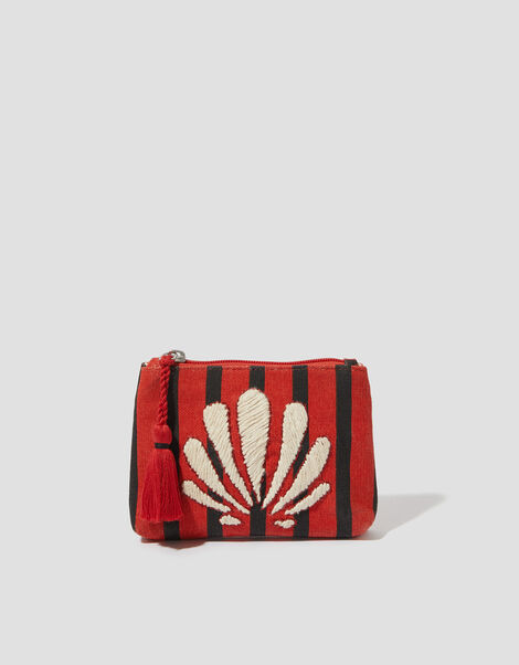 Shell Embroidered Coin Purse, , large