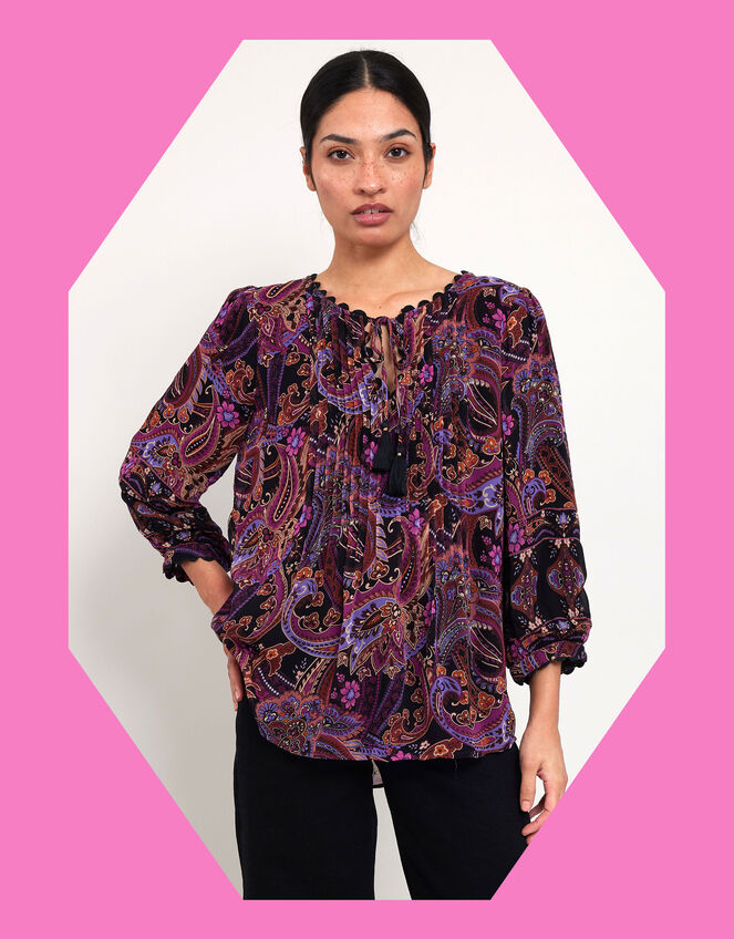East Paisley Print Blouse, Multi (MULTI), large