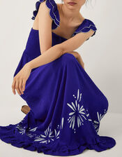 Ardra Embroidered Maxi Sundress, Blue (BLUE), large