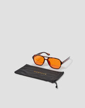 Amber Tort Aviator Sunglasses, , large