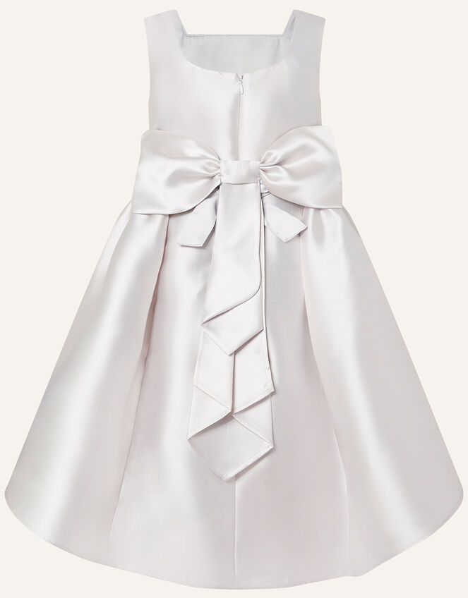 Cynthia Corsage Belt Dress, Silver (SILVER), large