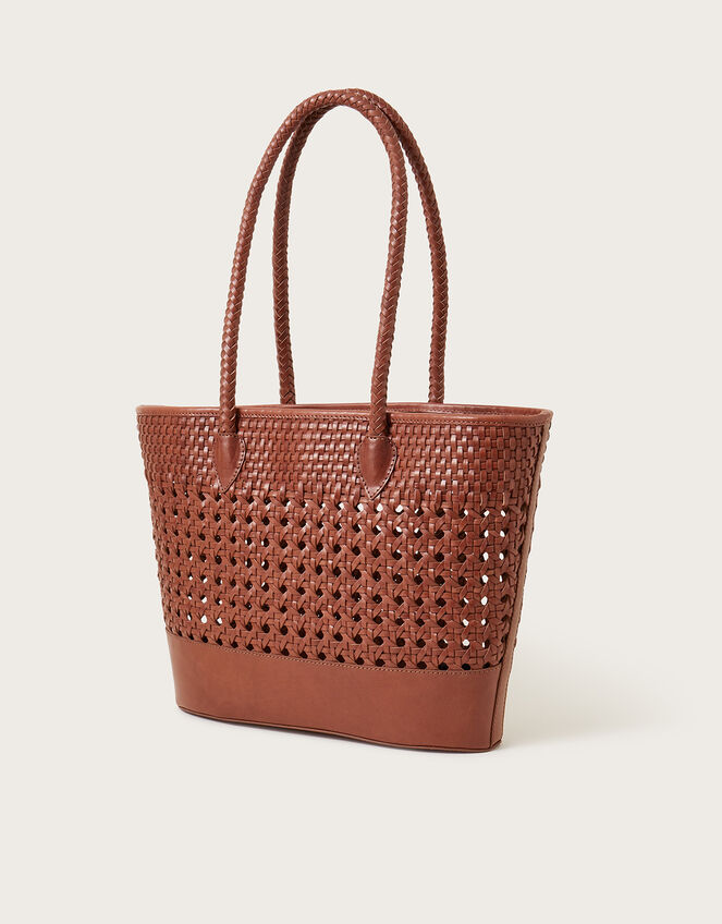 Braided Leather Tote Bag