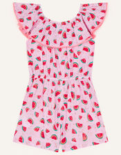 Watermelon Print Playsuit, Pink (PINK), large