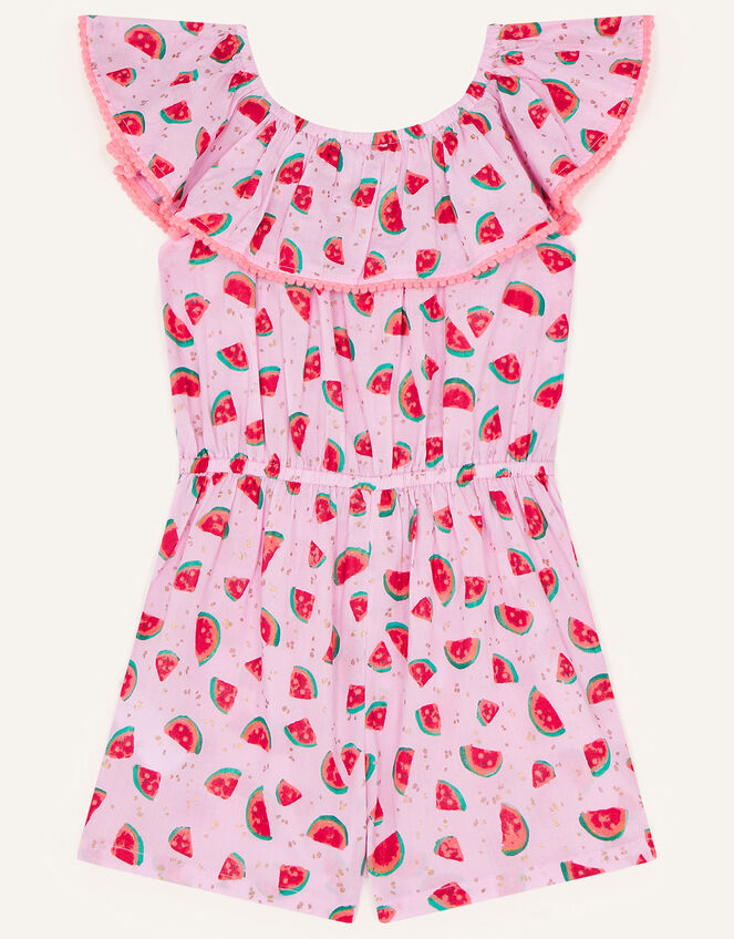 Watermelon Print Playsuit, Pink (PINK), large