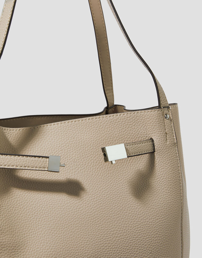 Kate Faux Leather Tote Bag, Grey (GREY), large