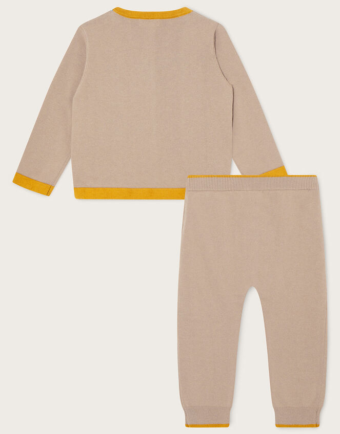 Newborn Giraffe Knitted Set, Camel (OATMEAL), large