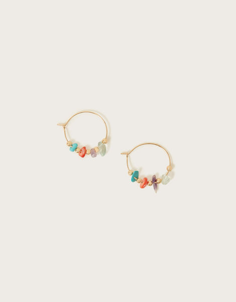 Multi Colour Small Bead Hoop Earrings, , large
