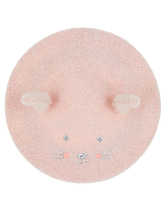 Baby Bunny Beret in Pure Wool, Pink (PINK), large