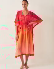 Miley Ombré Kaftan Dress, Orange (ORANGE), large