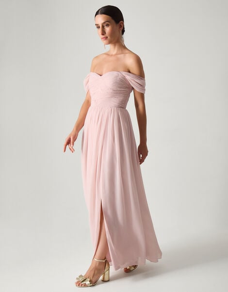 Evelyn Bardot Bridesmaid Dress, Pink (BLUSH), large