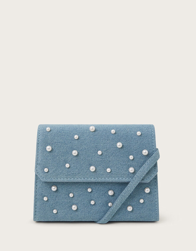 Pearly Denim Bag, , large