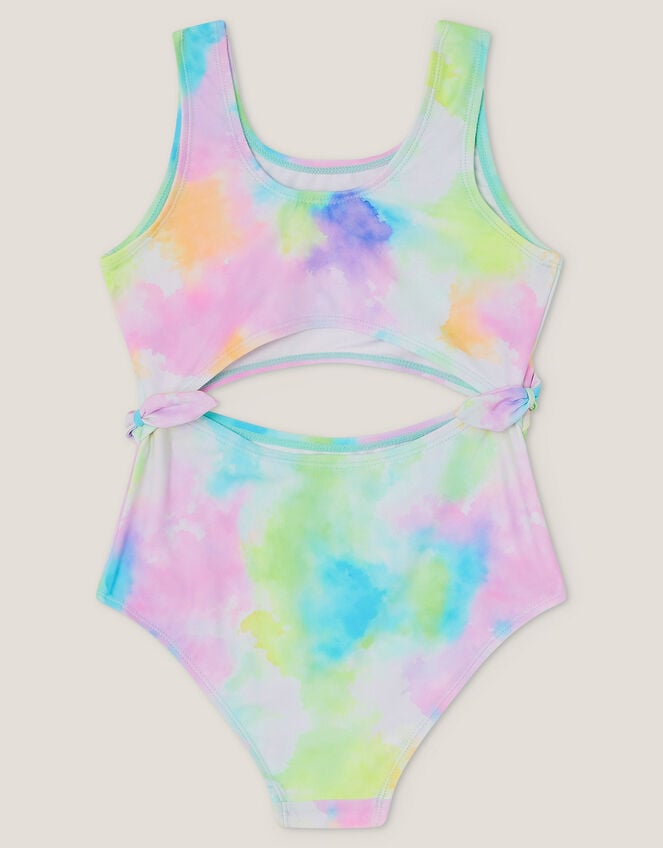 Tie Dye Cut Out Swimsuit, Multi (MULTI), large