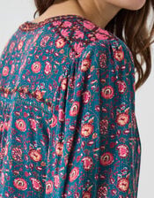 East Lyza Floral Top, Teal (TEAL), large