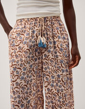 Ari Floral Harem Trousers, Blue (BLUE), large