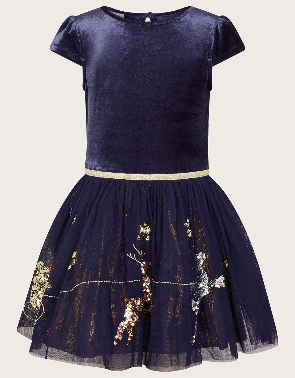 Velvet Disco Sleigh Dress Blue