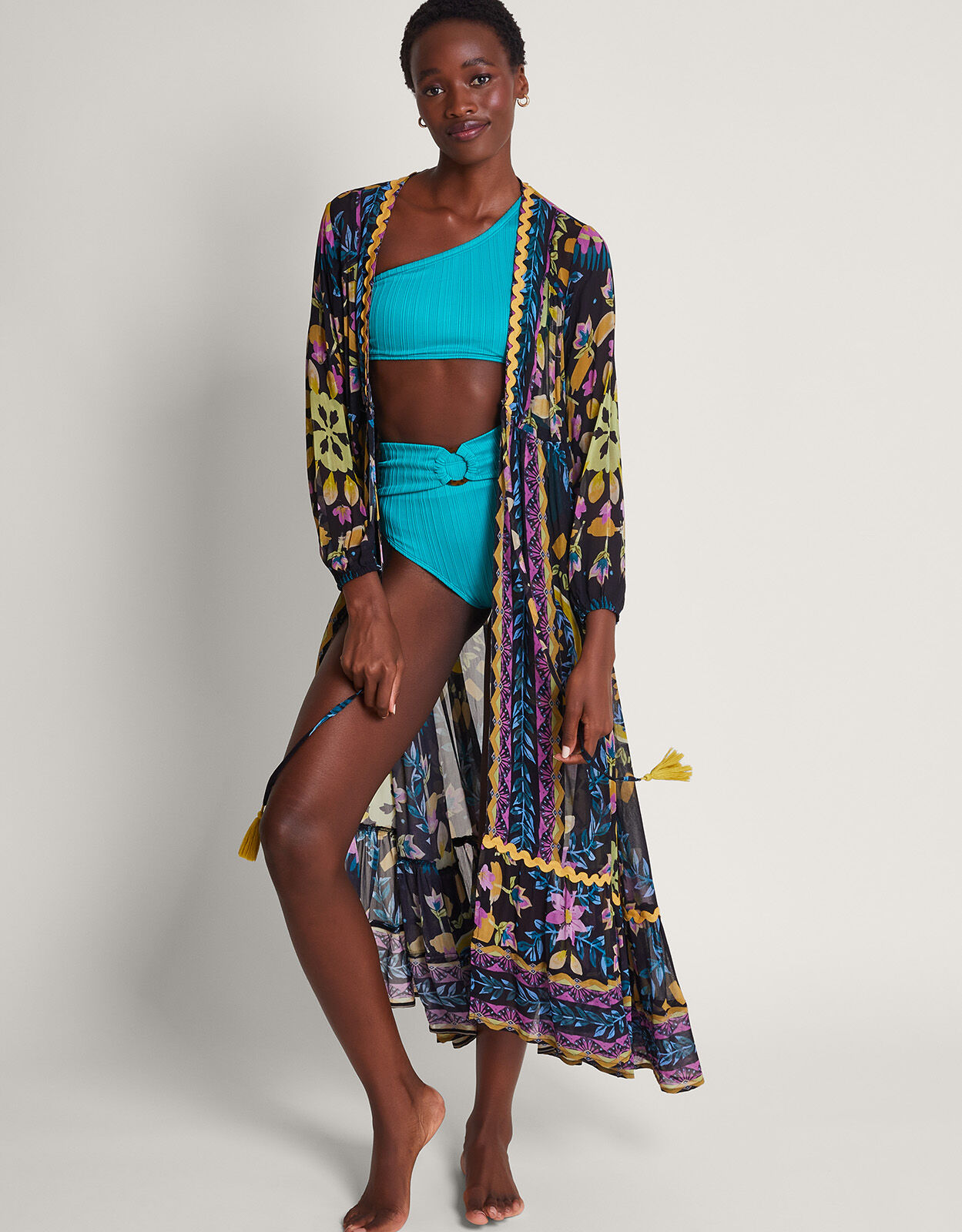 Delia Button Kaftan Black Kaftans Kimonos Monsoon Global