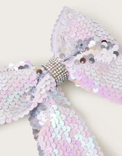 Reversible Sequin Bow Hair Clip, , large