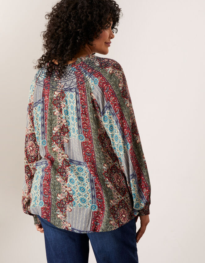 Margaux Style Print Top, Blue (BLUE), large
