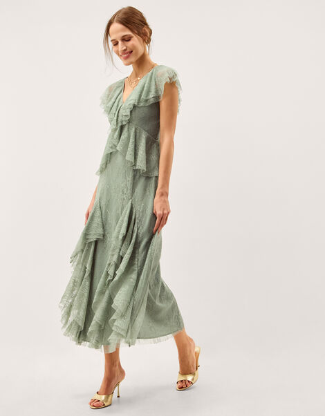 Alda Ruffle Lace Maxi Dress, Green (SAGE), large