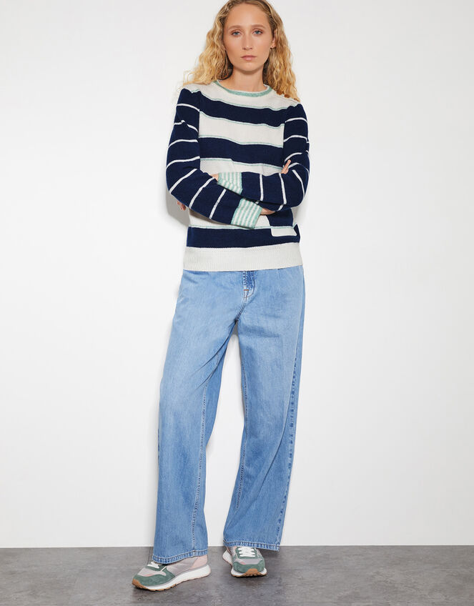 Sutton Stripe Jumper, Blue (NAVY), large