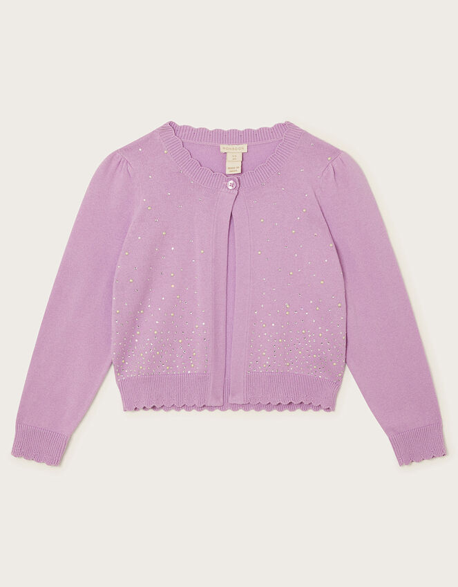Gem Embellished Cardigan, Purple (LILAC), large