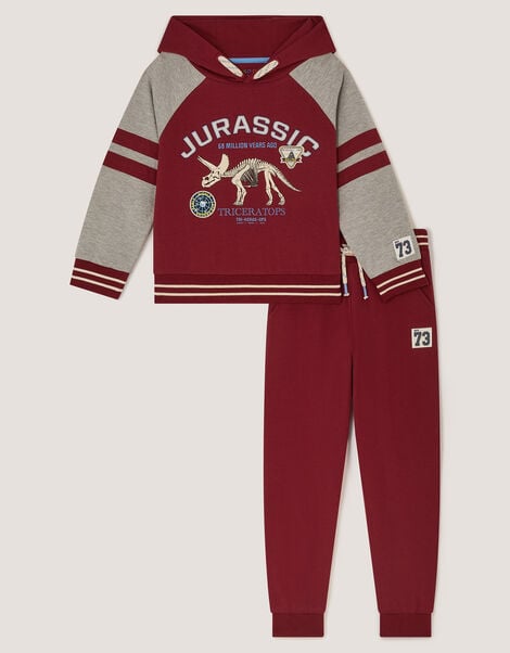 Jurassic Graphic Hoodie & Joggers Set, Red (BURGUNDY), large