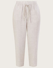 Plain Crop Trousers, Natural (NATURAL), large