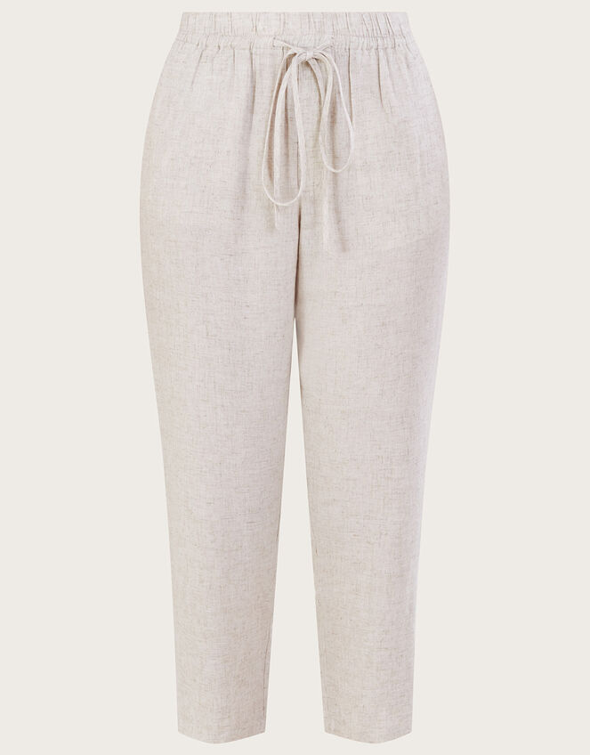 Plain Crop Pants with LENZING™ ECOVERO™, Natural (NATURAL), large