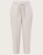 Plain Crop Trousers with LENZING™ ECOVERO™ , Natural (NATURAL), large