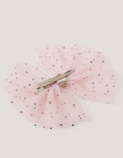 Sparkle Tulle Bow Hair Clip, , large