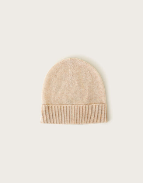 Coni Cashmere Beanie Hat, Ivory (IVORY), large