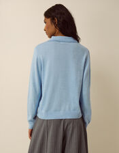 Carey Cable Knit Cardigan, Blue (PALE BLUE), large