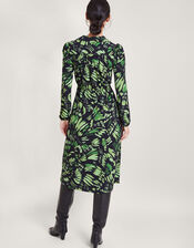 Ophelia Print Midi Dress, Green (GREEN), large