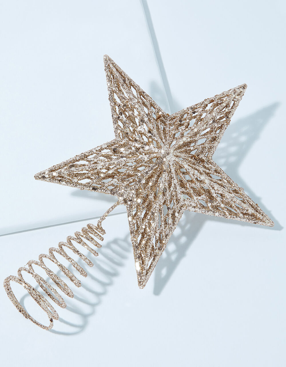 Glitter Star Christmas Tree Topper Decorations Monsoon US.