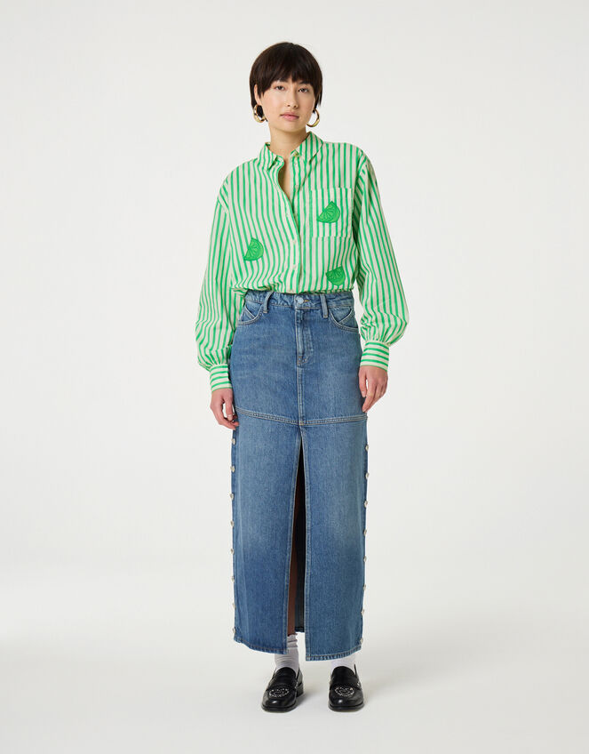 Fabienne Chapot Alex Lime Stripe Shirt, Green (GREEN), large