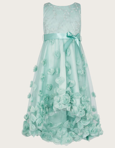Ivy 3D Roses High Low Dress Green, Green (GREEN), large