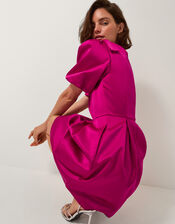 Sarai Puff Sleeve Satin Mini Dress, Pink (PINK), large