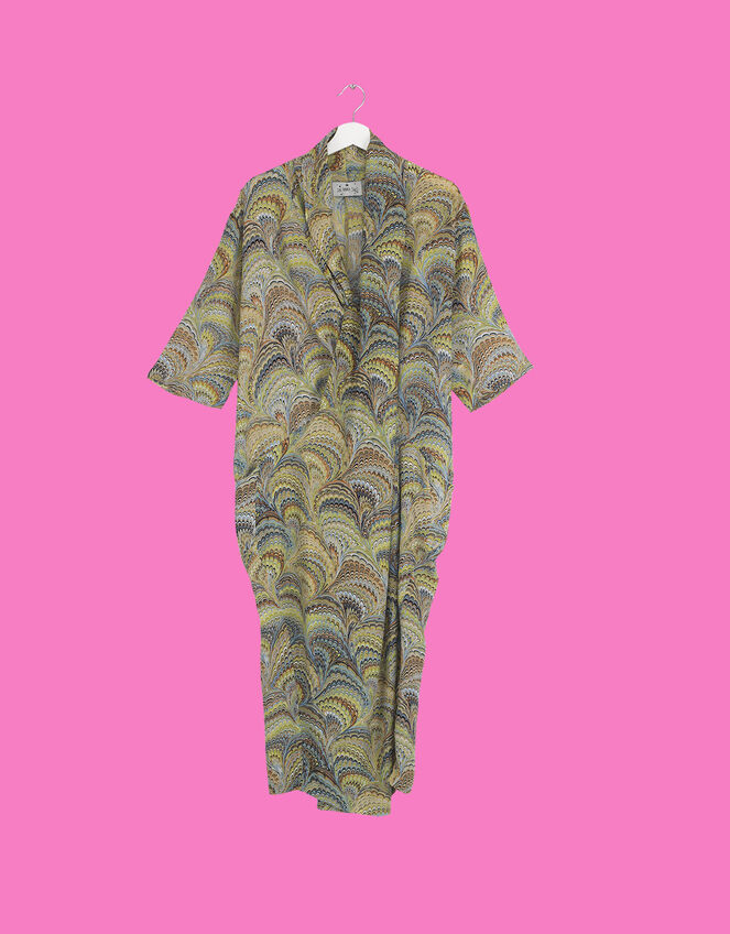 One Hundred Stars Marble Print Rachel Dress, Green (GREEN), large