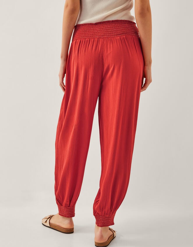 Reese Shirred Harem Trousers, Orange (RUST), large