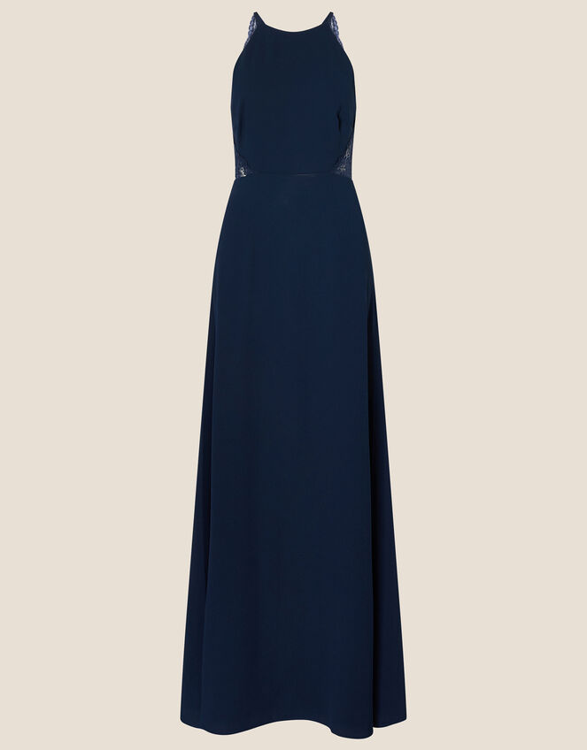 Kiki Lace Back Crepe Maxi Dress, Blue (NAVY), large