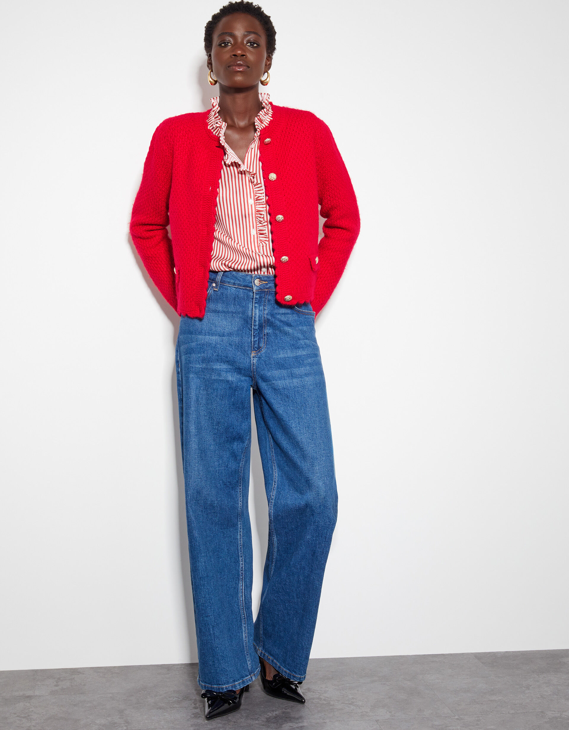 Monsoon red cardigan clearance