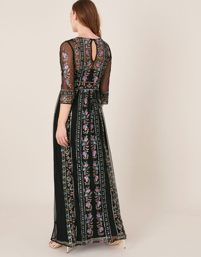 Florencia Embellished Maxi Dress, Black (BLACK), large