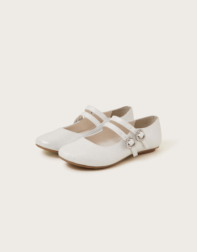 Sparkle Two-Strap Ballerina Flats Silver | Girls' Flat Shoes | Monsoon ...
